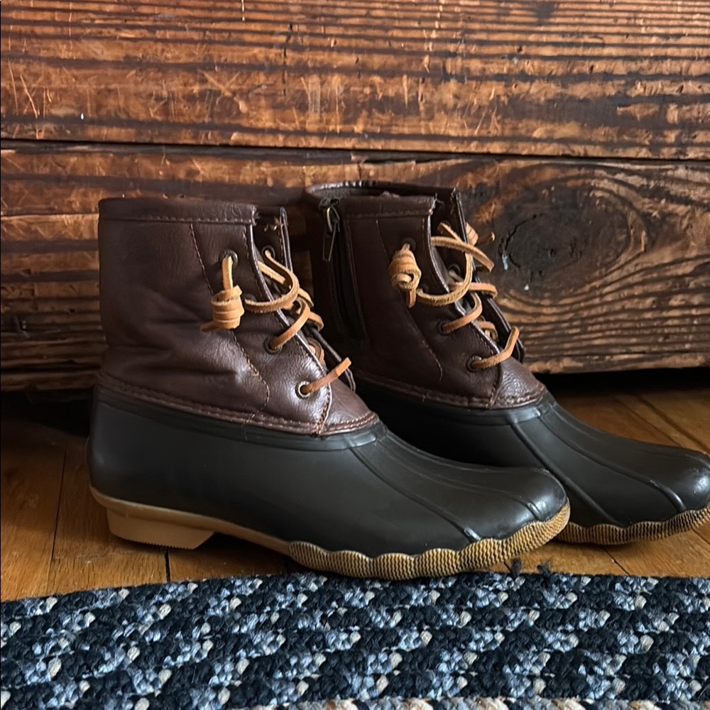 Sperry Brown and Black Girls Duck Boots